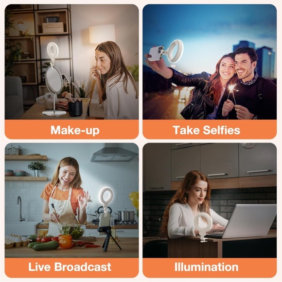 4.5'' Computer Ring Light with Clip..off white..(NWT) - Picture 6 of 7